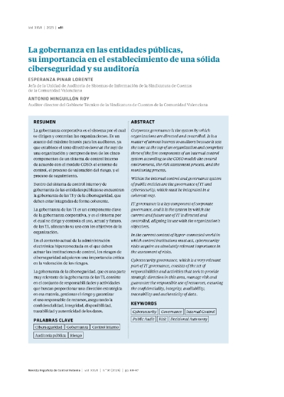 Imagen de la publicación La gobernanza en las entidades públicas, su importancia en el establecimiento de una sólida ciberseguridad y su auditoría